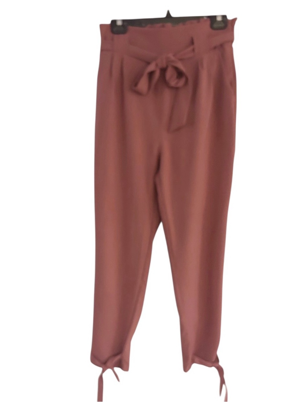 Grace Karin Pants Size Medium Mauve Tie Waist Tie Ankle - Picture 2 of 8